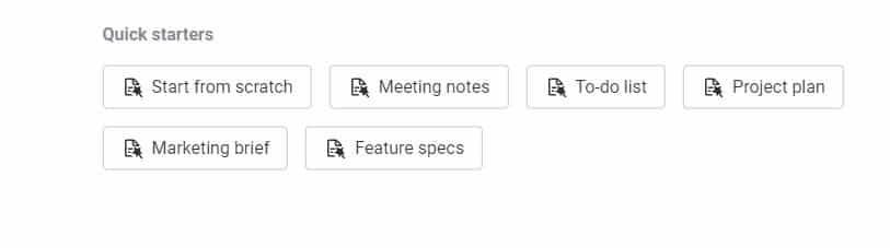 quick starters in workdocs