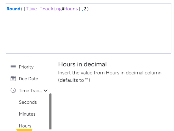 time tracking column