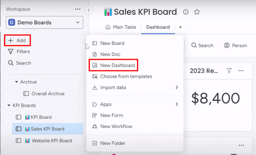 cross-board dashboard