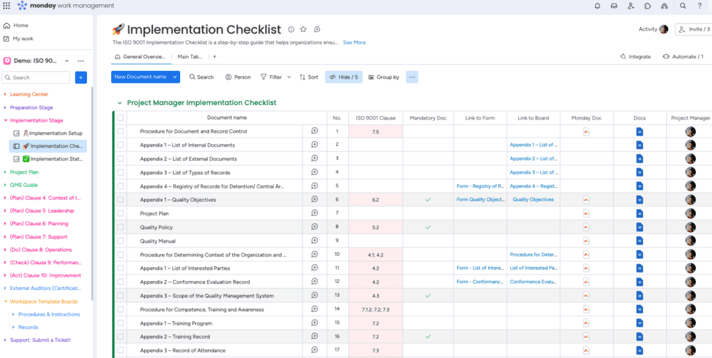 Implementation Checklist