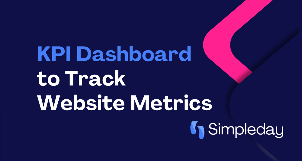 monday.com project management with Simple Day. KPI Dashboard to Track Website Metrics.