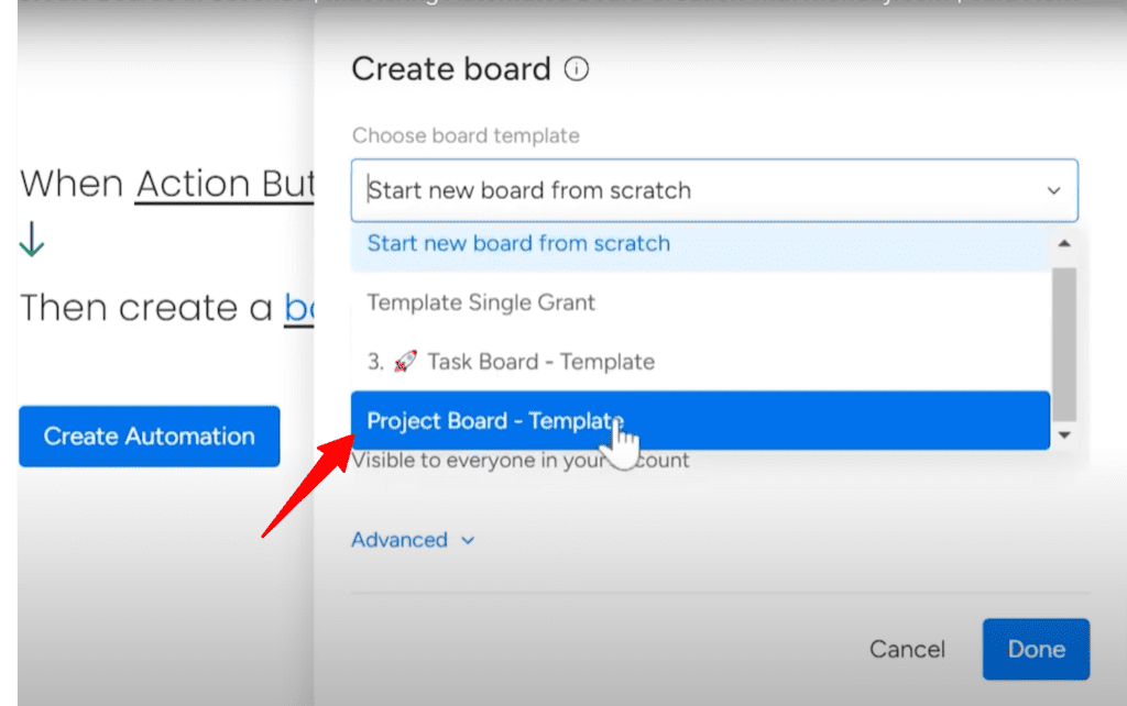 setting automation for templates