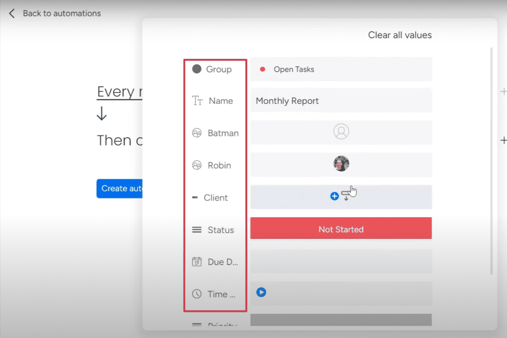 item status automation