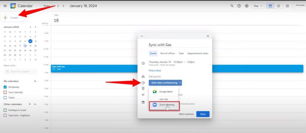 adding zoom meeting to google calendar