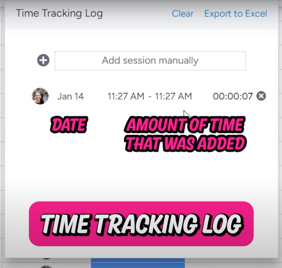 time tracking log