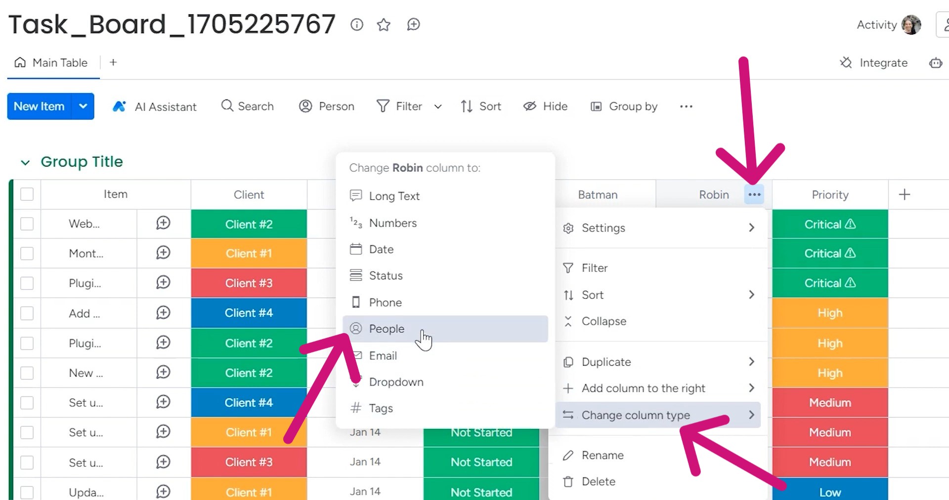 changing column type