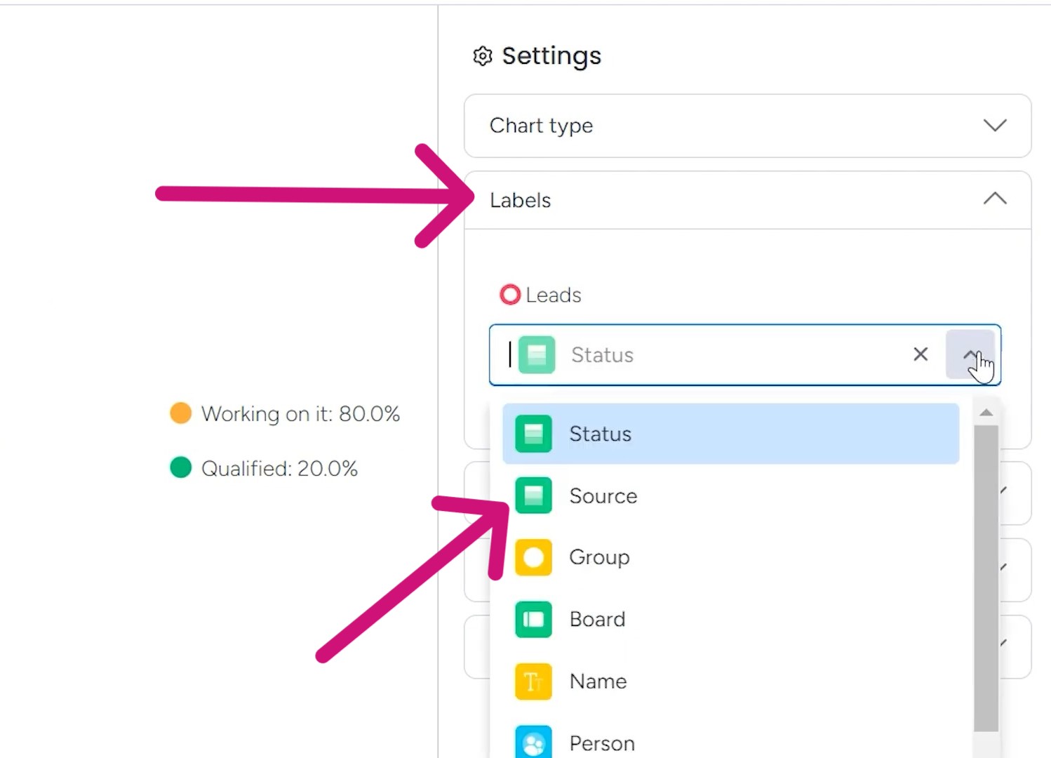 select source column