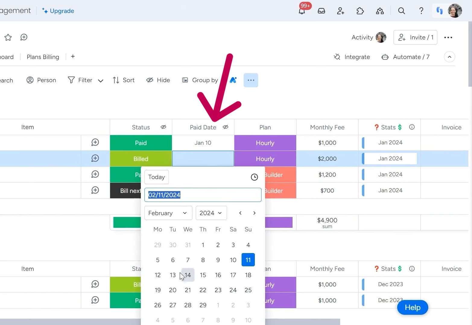 organizing by dates