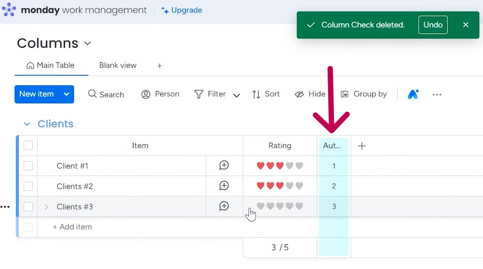 auto number column