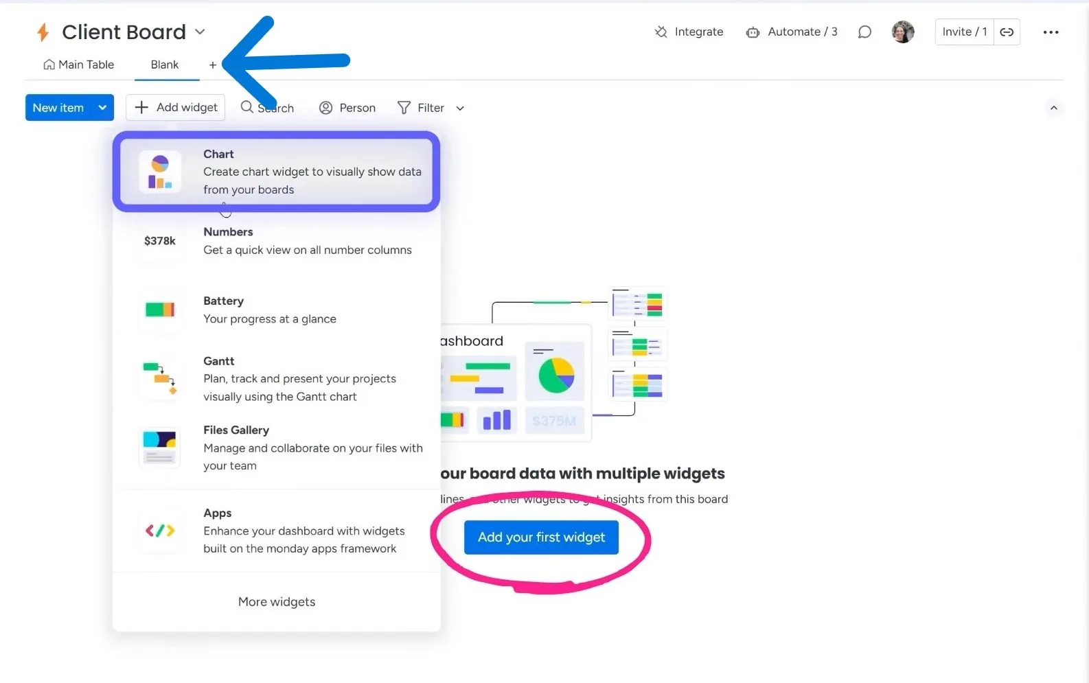 creating a dashboard