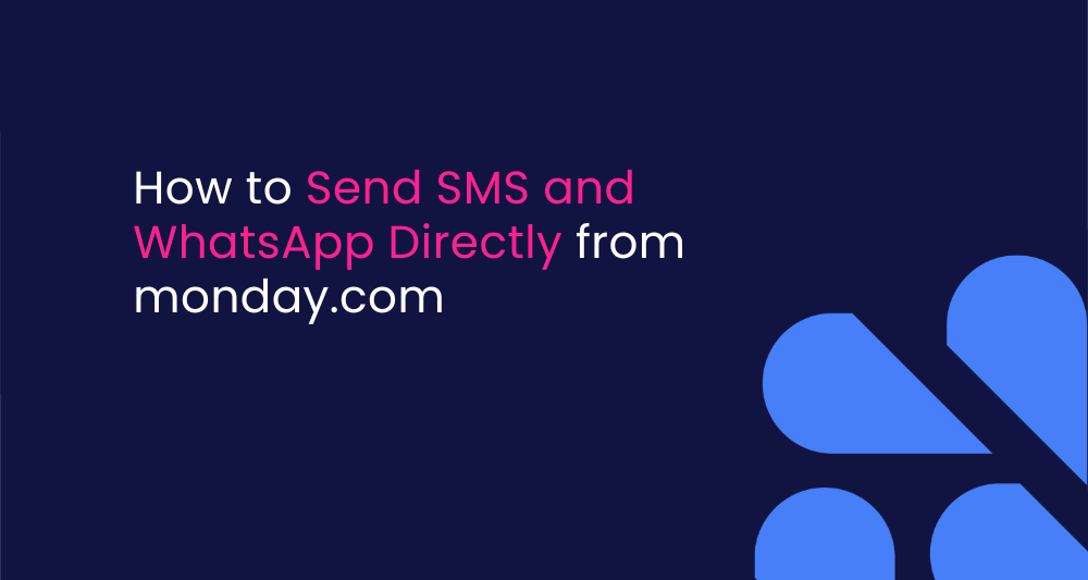 How to Send SMS and WhatsApp Directly from monday.com These days, businesses need an easy and fast way to communicate with clients and teams, and SMS and WhatsApp are perfect for that. The good news? There’s an app that lets you bring these channels right into your monday.com account, making communication super simple and direct. Whether you’re sending updates, making announcements, or replying to customers, having everything in one place keeps your workflow smooth and organized.