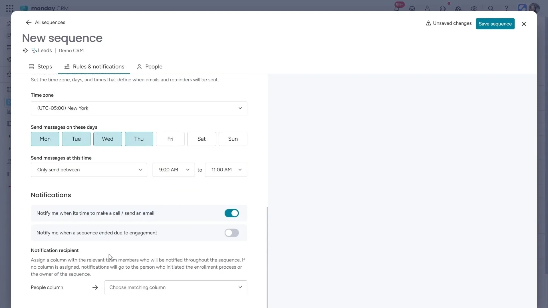 setting time and days