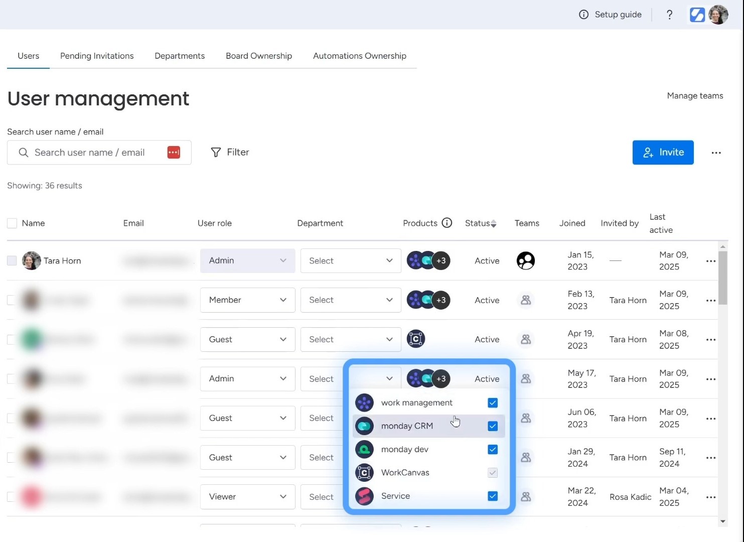giving monday.com product access