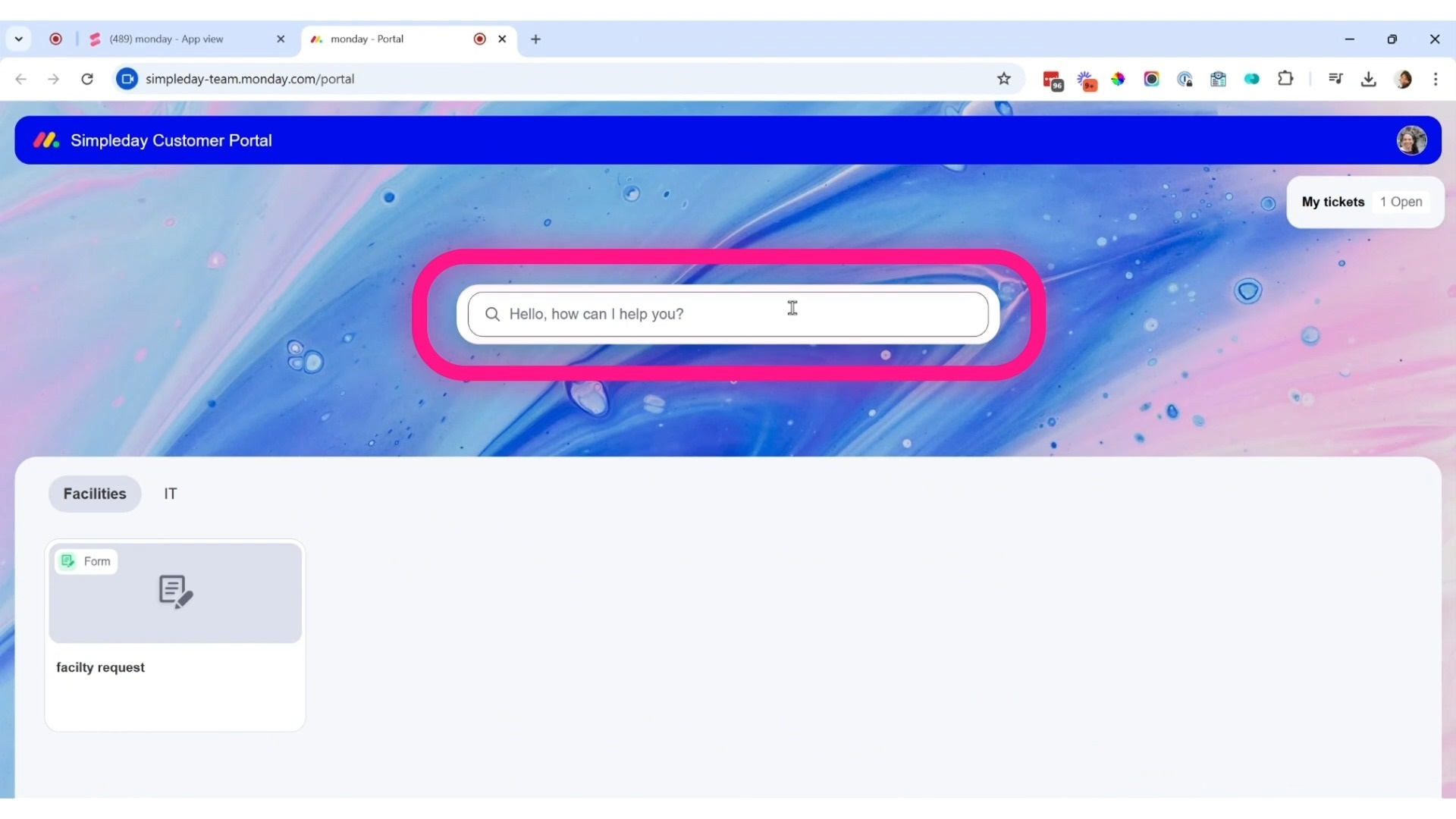 portal question search
