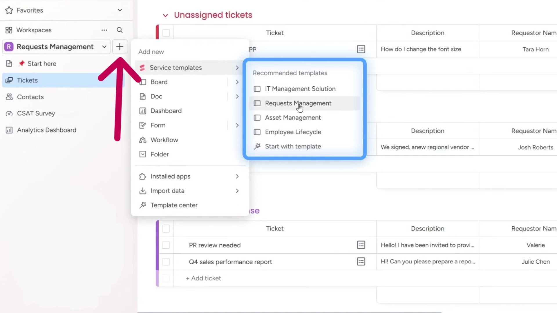 service templates