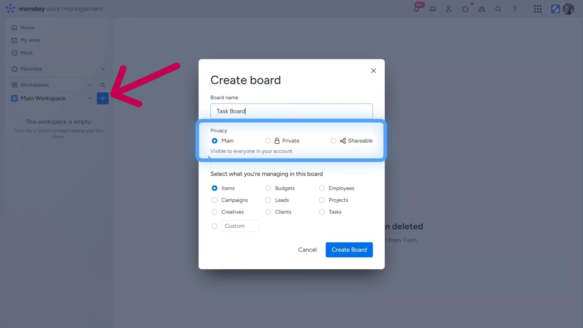 creating board