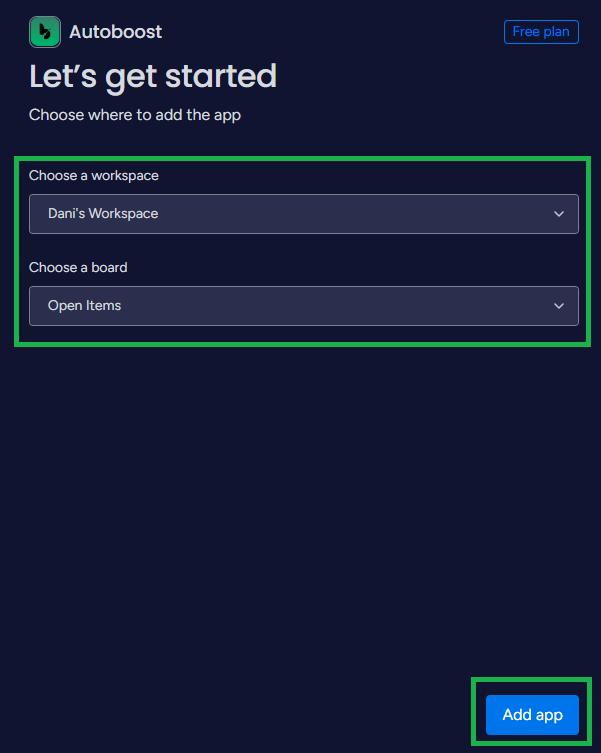 AutoBoost installation in monday.com