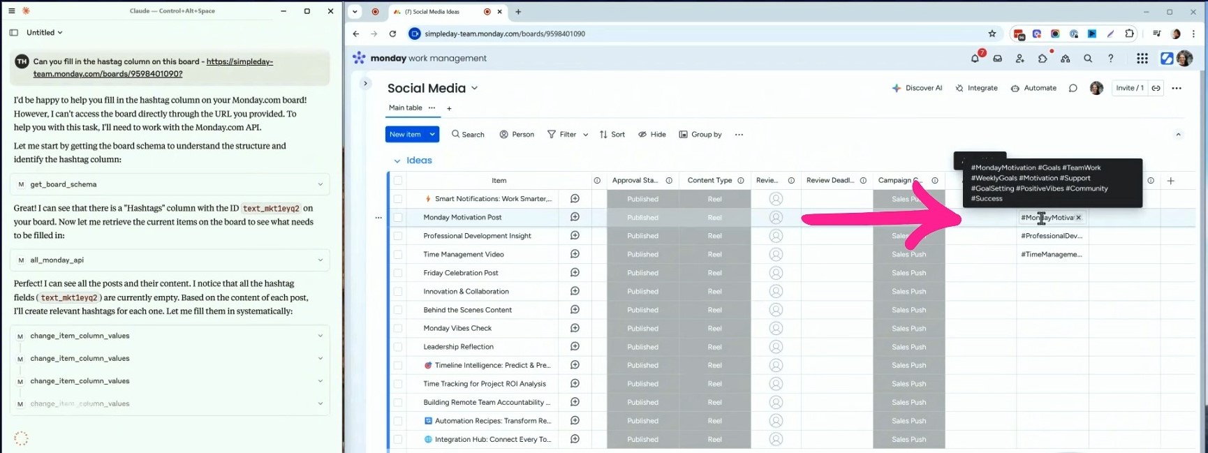 ai agents added hashtags