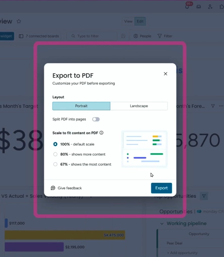 Export to PDF