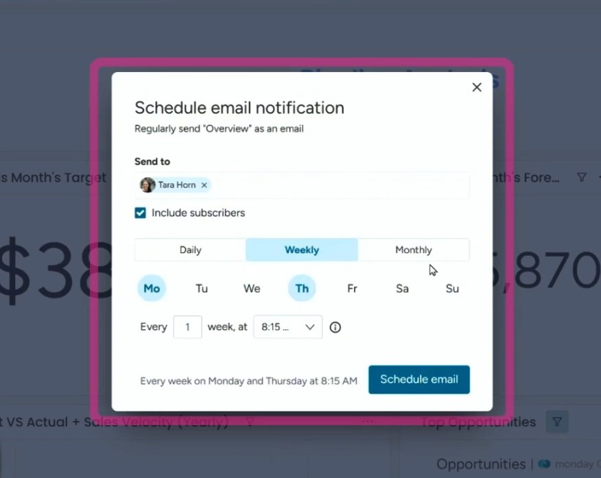 Schedule Email Notification