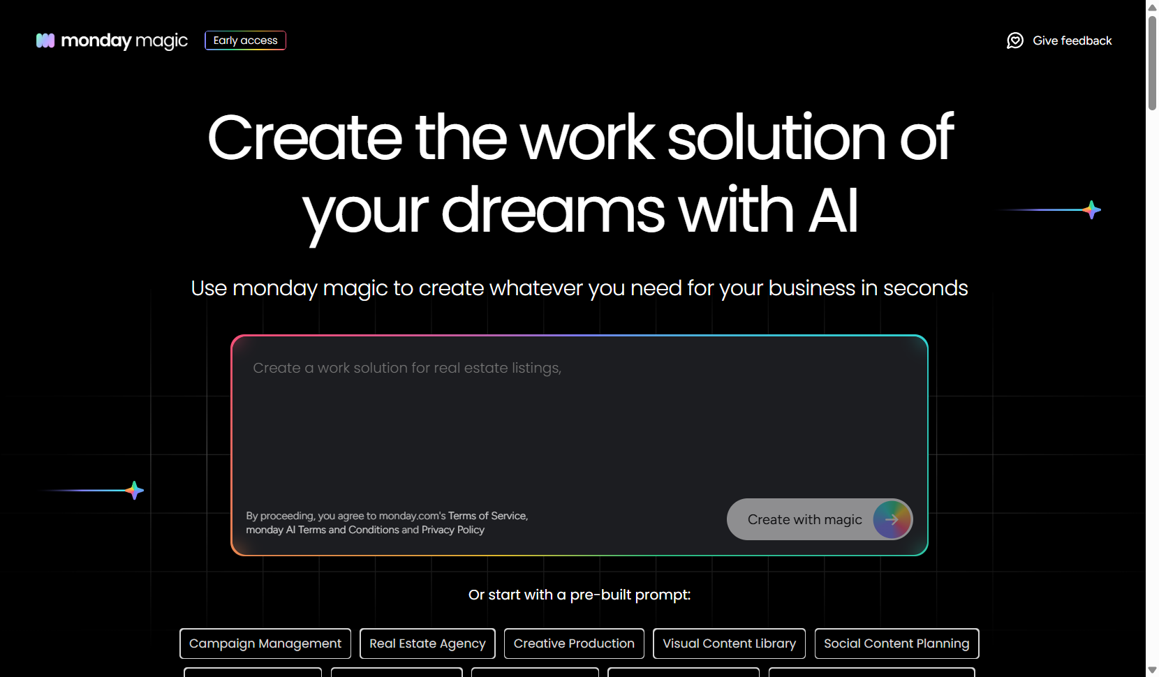 monday magic landing page