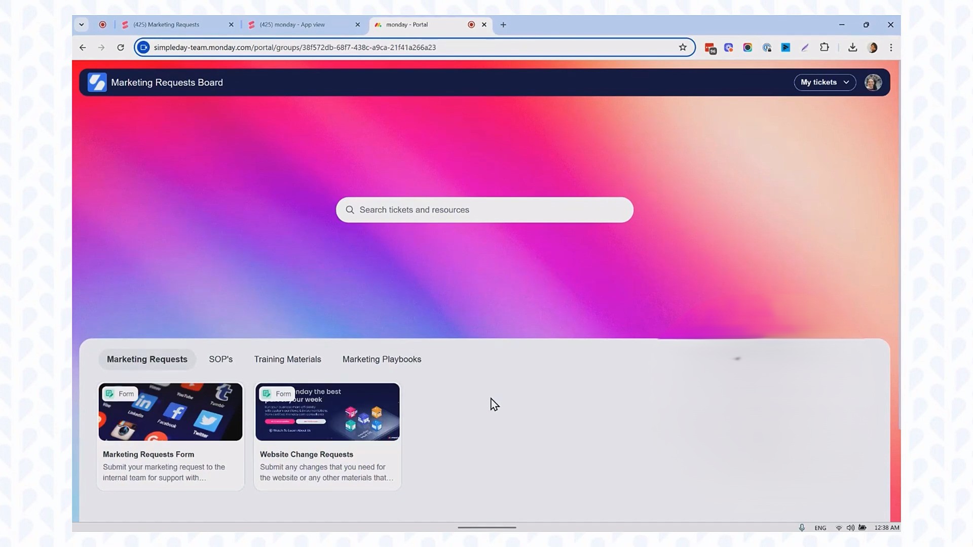 centralized portal for marketing team