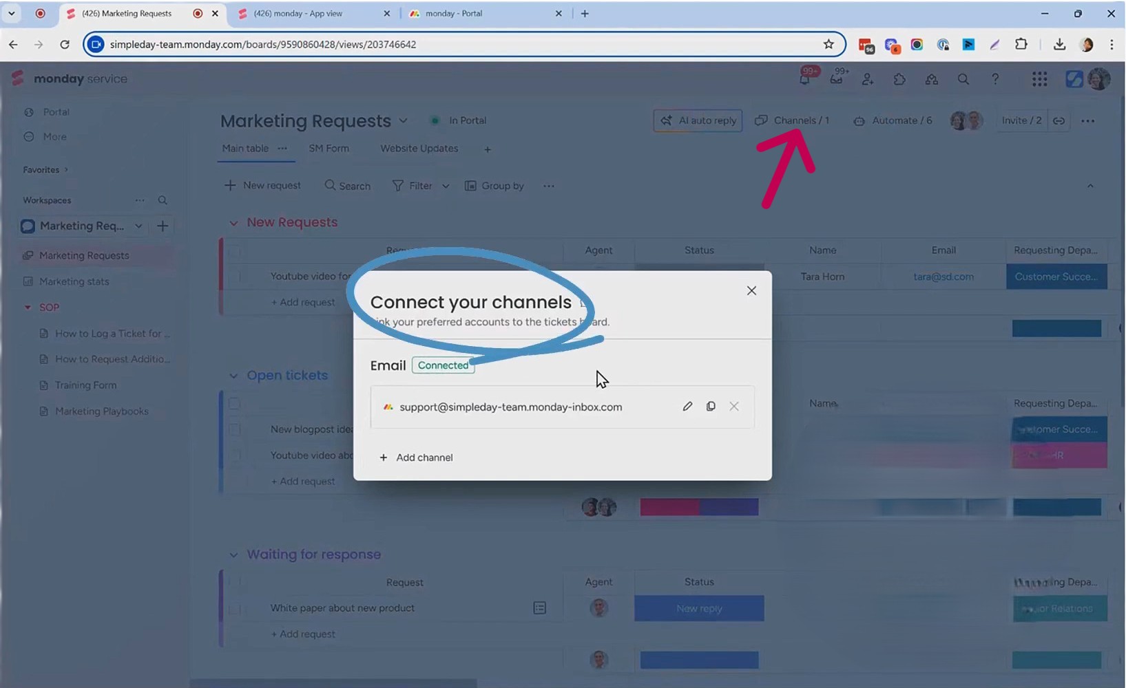 connecting channels