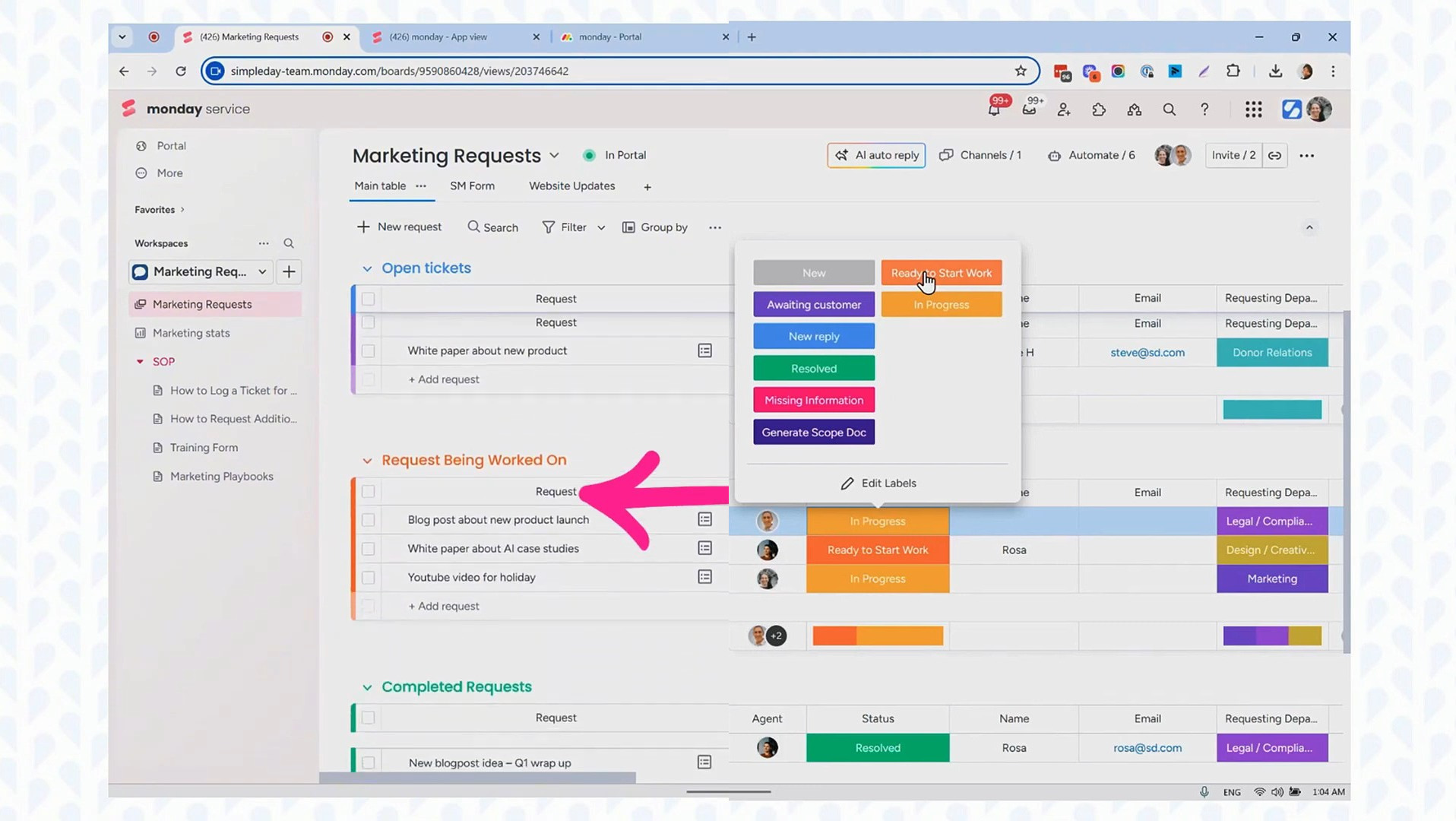 managing marketing requests