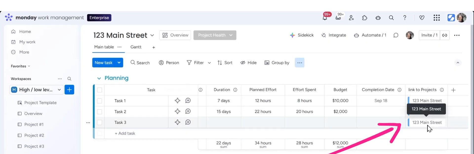 connected board column