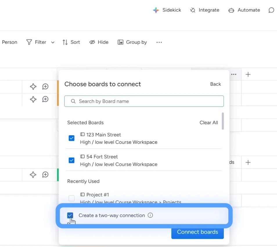 creating two-way connection