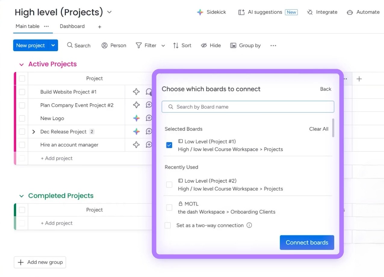 creating connect boards