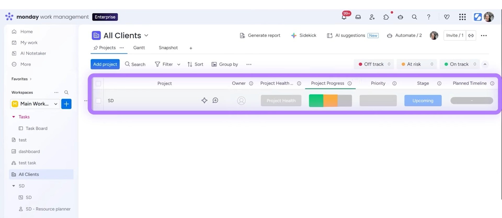 monday.com portfolio