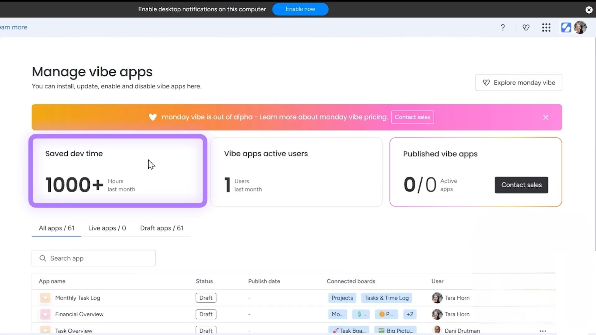 ai credits vibe apps